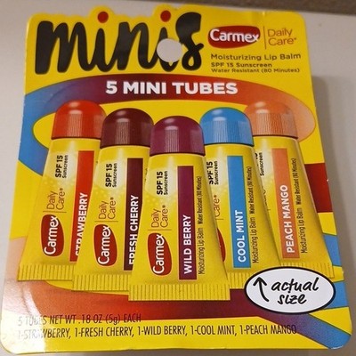 Carmex Daily Care Lip Balm Minis Moisturizing SPF 15 5x5g Assorted Scents