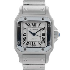 Cartier Santos 2423 24mm White Roman Dial Stainless Steel Band Automatic Watch