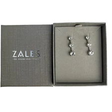 New Zales Jewelers Sterling Silver Lab Created White Sapphire Drop Earrings