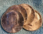 1964 D JFK 90% Silver Half Dollar Brilliant Uncirculated- 4 Coin Lot