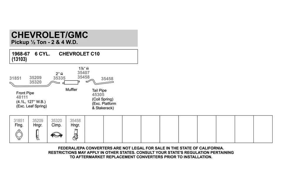 For Chevy Impala 58-64 Walker 35458 Steel-Rubber Silver-Black Exhaust Hanger Foto 4 de 4