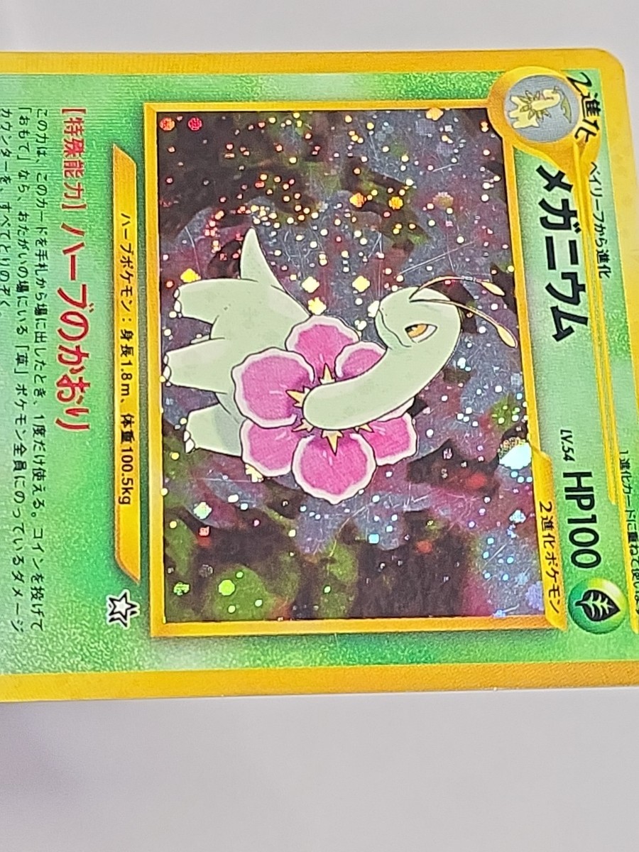 Neo Genesis Meganium No. 154 Holo Rare Fart Swirl LP Pokémon TCG