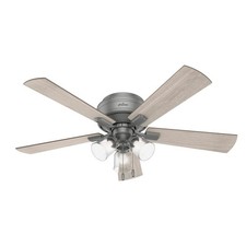 Hunter 52" Crestfield Low Profile Ceiling Fan w/ 3 LED Lights Vintage Farmhouse