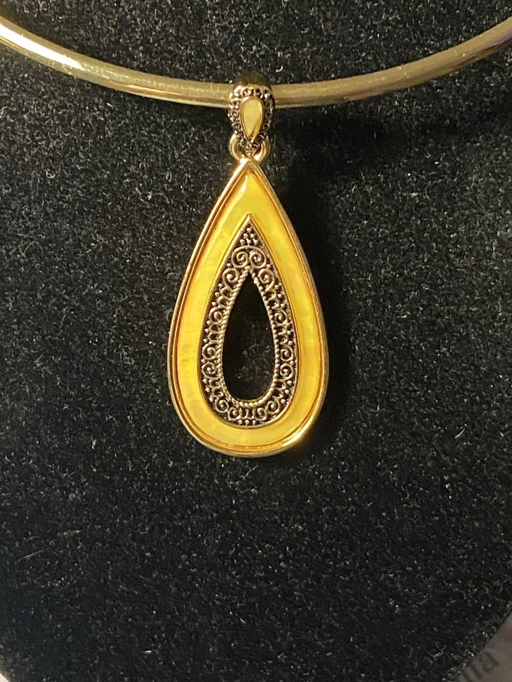 LIA SOPHIA "LUMINOUS" Teardrop Mother-of-Pearl & Gold 16" Choker - Image 1 of 4
