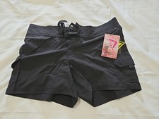 Kanu Surf Girls' UPF 50 Quick Dry Beach Coverup Boardshort Black Sz4