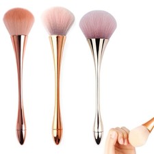 3Pcs Nail Dust Brush Acrylic Cleaner Brushes for Tricolor, gold