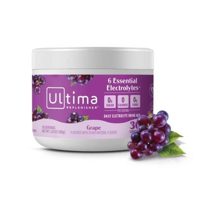 8/26 Ultima Replenisher Daily Electrolyte Powder Drink Mix   Sugar Free   Grape,