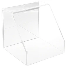 Plymor Clear Acrylic Slanted Display Case with No Base (Mirrored), 6" x 6" x 6"