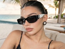 CHANEL 5525 POLARIZED BLACK WHITE RECTANGLE SUNGLASSES