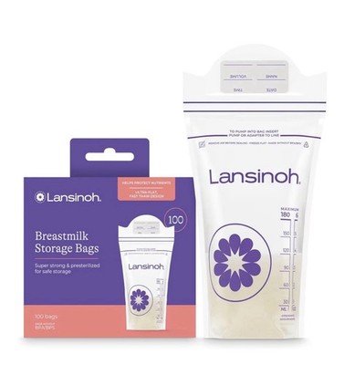 Lansinoh Breastmilk Storage Bags, 100 Count