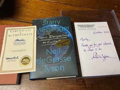 ** Astronomer Neil deGrasse Tyson ** STARRY MESSENGER ** PLUS SIGNED 5x8 NOTE