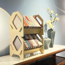 2 pack Desktop Bookshelf, Stackable Book Organizer with 2 Pack Medium Size