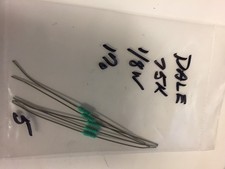 DALE 1/8W  75 K  1 RESISTORS 5 PCS NOS