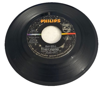 The 4 Seasons, Rag Doll/Silence Is Golden. 45 RPM (box30)