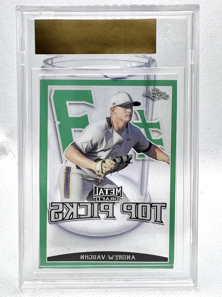 2019 Leaf Metal Draft 1/1 Andrew Vaughn Rookie Clear Green Uncirculated - Image 2 of 2