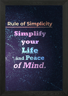 Rule of Simplicity Gerahmtes Wandbild Poster Leinwanddruck Bild