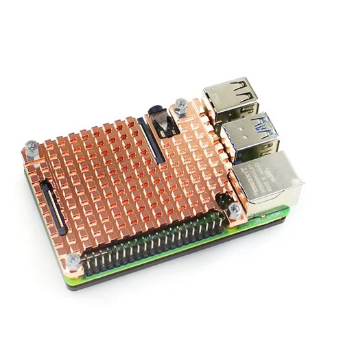 Ultra-thin Copper Heatsink Protective Passive Cooling Case For Raspberry Pi 4B w - Photo 10/12