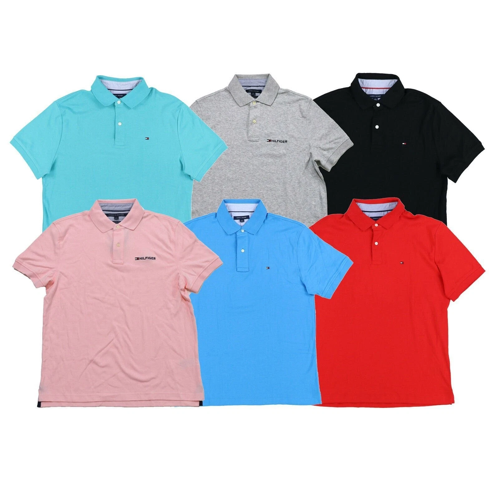 Tommy Hilfiger Mens Polo Shirt Classic Fit Interlock Short Sleeve Cotton S M L