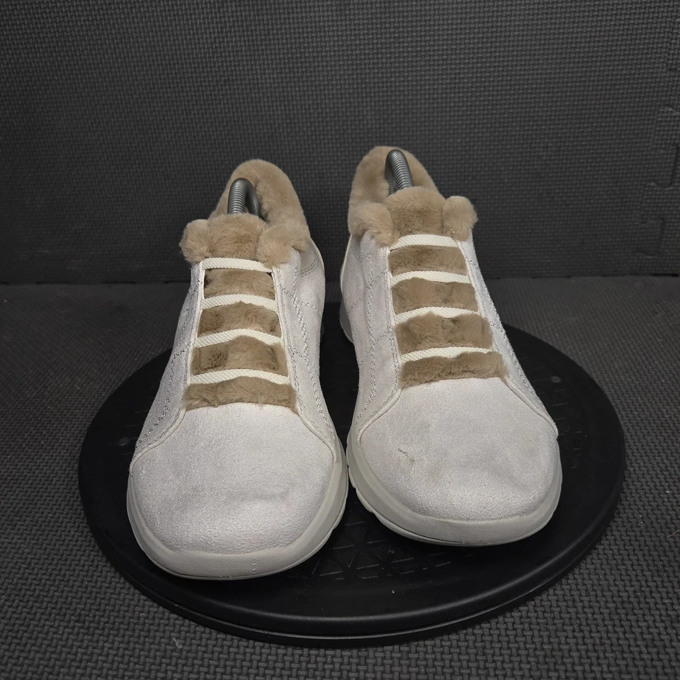 Bzees Golden Shoes Womens Size 11M White Faux Fur Lined Slip On Comfort Walking - Image 2 of 4