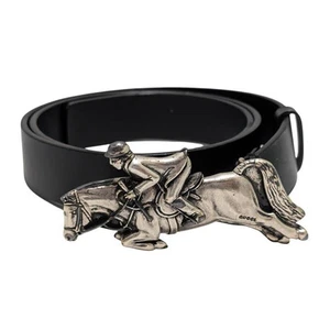 Gucci Ceinture Cuir Noir Logo Équitation avec Boucle Métal Homme et Femme 8