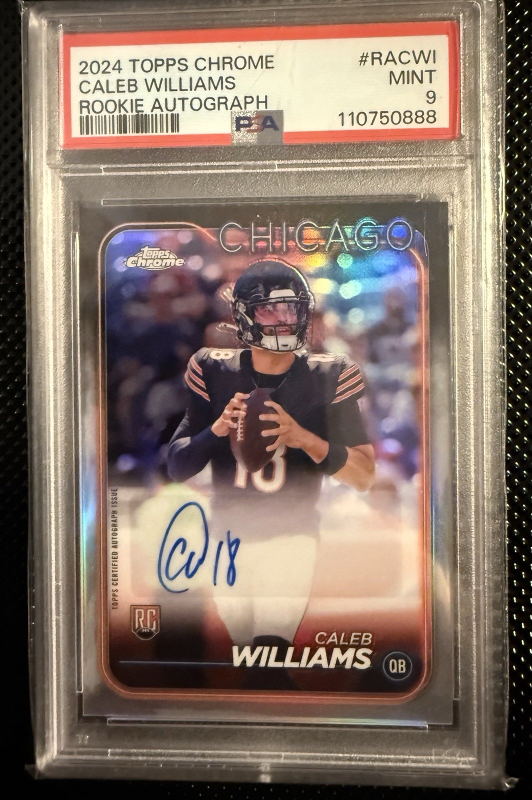 2024 Topps Chrome Auto Caleb Williams PSA 9 Rookie Autograph Bears