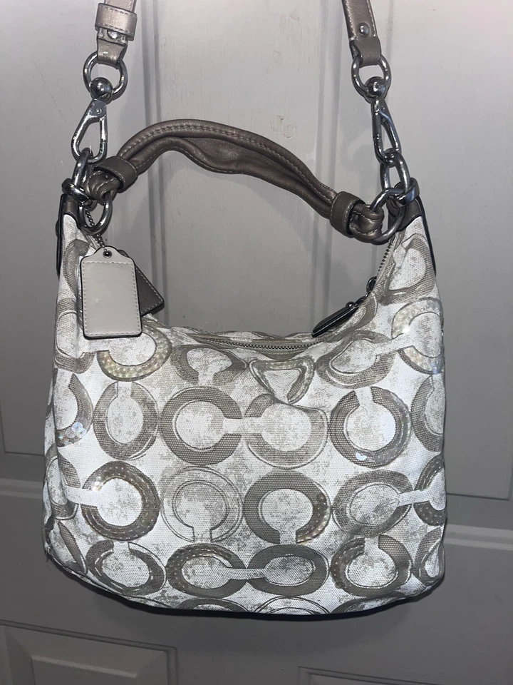 Coach Kristin Sequined Beige OPT , With COA BAG TAG AND STRAPS - Image 2 of 4