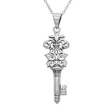 Elegant Victorian Skeleton Key Pendant - 20