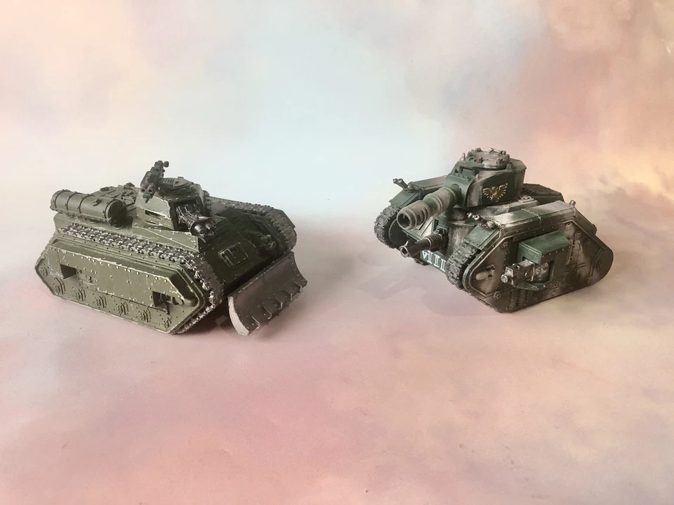 Imperial Guard Astra Militarum Leman Russ and Classic Hellhound battle tanks  - Image 2 of 4