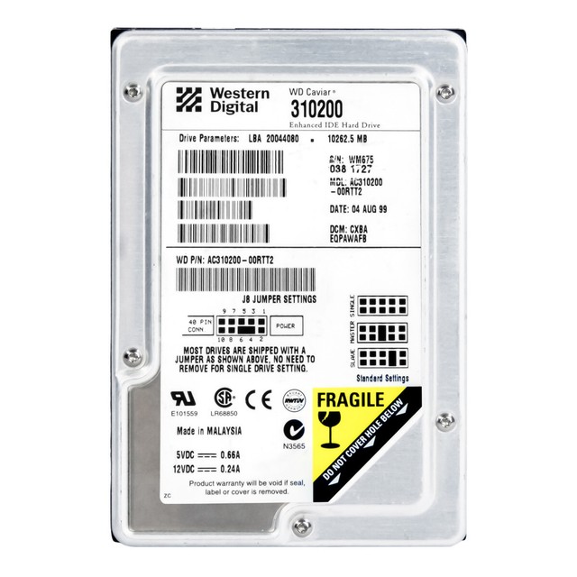 WD Caviar 310200 10GB 5.4K Ata 3.5'' AC310200-00RTT2 WD Caviar 310200 10GB 5.4K Ata 3.5'' AC310200-00RTT2
