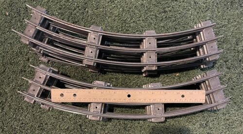 Lot Of Vintage Metal Train Tracks Curved 3 Rail 12Pieces. - Picture 2 of 5