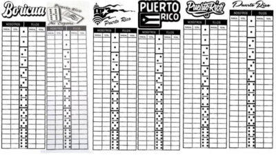 Lot 12 Puerto Rico Dominoes Sheets Score * Free Shipping Boricua Rican