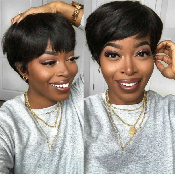 Natural looking pixie wigs cheap