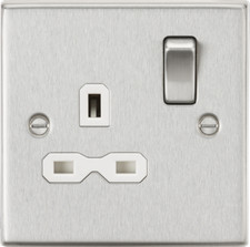 Knightsbridge Square Edge Brushed Chrome Full Range, Switches, Sockets & More