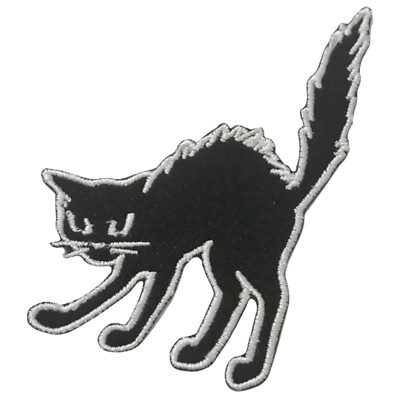 T-Shirt Angst Katze süß Tier Kunst Kleidung Abzeichen Bügelbild/Aufnähen bestickt Patch