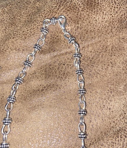 Premier Designs Silver tone Bali Style Cable Chain Link Necklace 18.25 inches - Picture 2 of 6