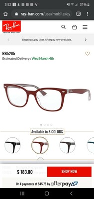 ray ban 5285 burgundy