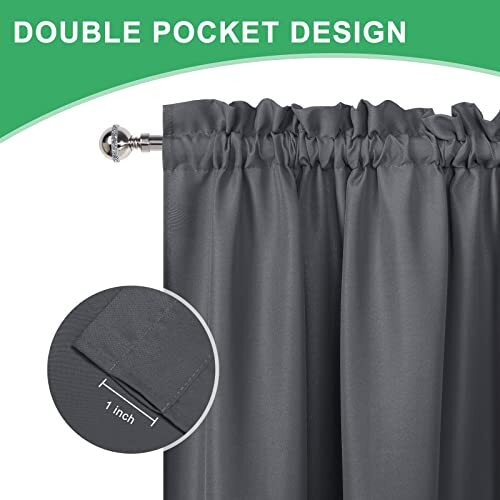 French Door Curtains for Door Windows,Light Filtering Semi W54" x L72