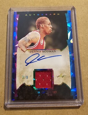 2022 Leaf In The Game Used Dennis Rodman Rainbow Foil Auto Relic 