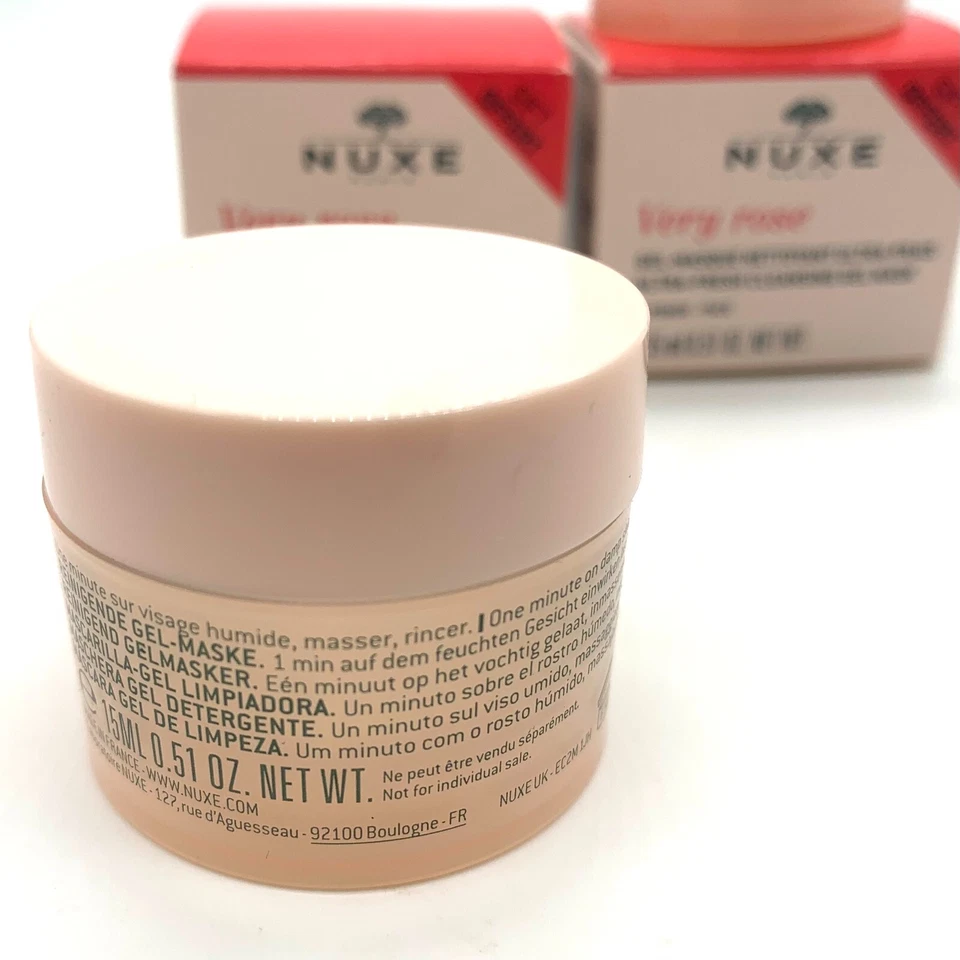 2 x Nuxe Very Rose Ultra-Fresh Cleansing Gel Mask 15ml - New & Boxed - Free P&P - Image 2 of 4
