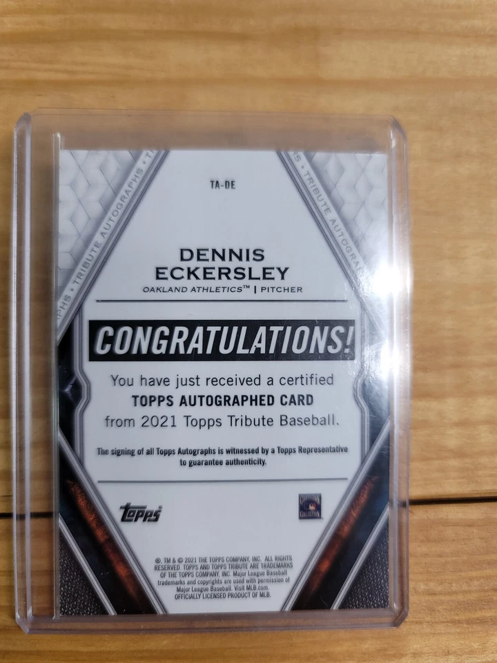 2021 Topps Tribute Dennis Eckersley Autograph Auto #/99 - Image 4 of 4