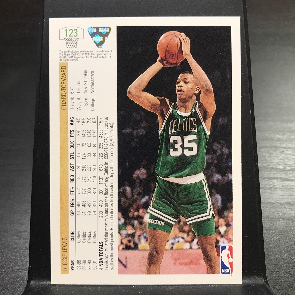 1991-92 Upper Deck #123 Reggie Lewis Boston Celtics Basketball