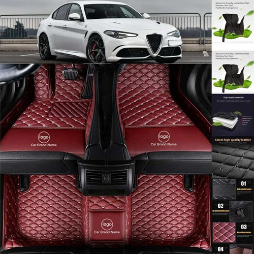 For Alfa Romeo Giulia Stelvio Car Floor Mats Handmade Custom Waterproof Carpets - Imagen 20 de 37