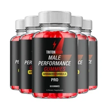 5-Pack Triton Maxx Gummies for Men - Triton Max Formula Gummies - 300 Gummies