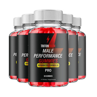 5-Pack Triton Maxx Gummies for Men - Triton Max Formula Gummies - 300 Gummies