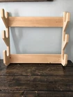 Amish MADE SOLID PINE Wood UNSTAINED 3 Gun Rack Rifle Shotgun Wall Mount
