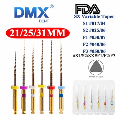 DMXDENT Dental Endo X-Pro Gold Taper NITI Endo Rotary Files 6pcs Endodontic Files