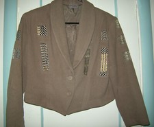 Deborah Cross Brown Wearable Art Spencer Jacket Handcrafted Size: Small