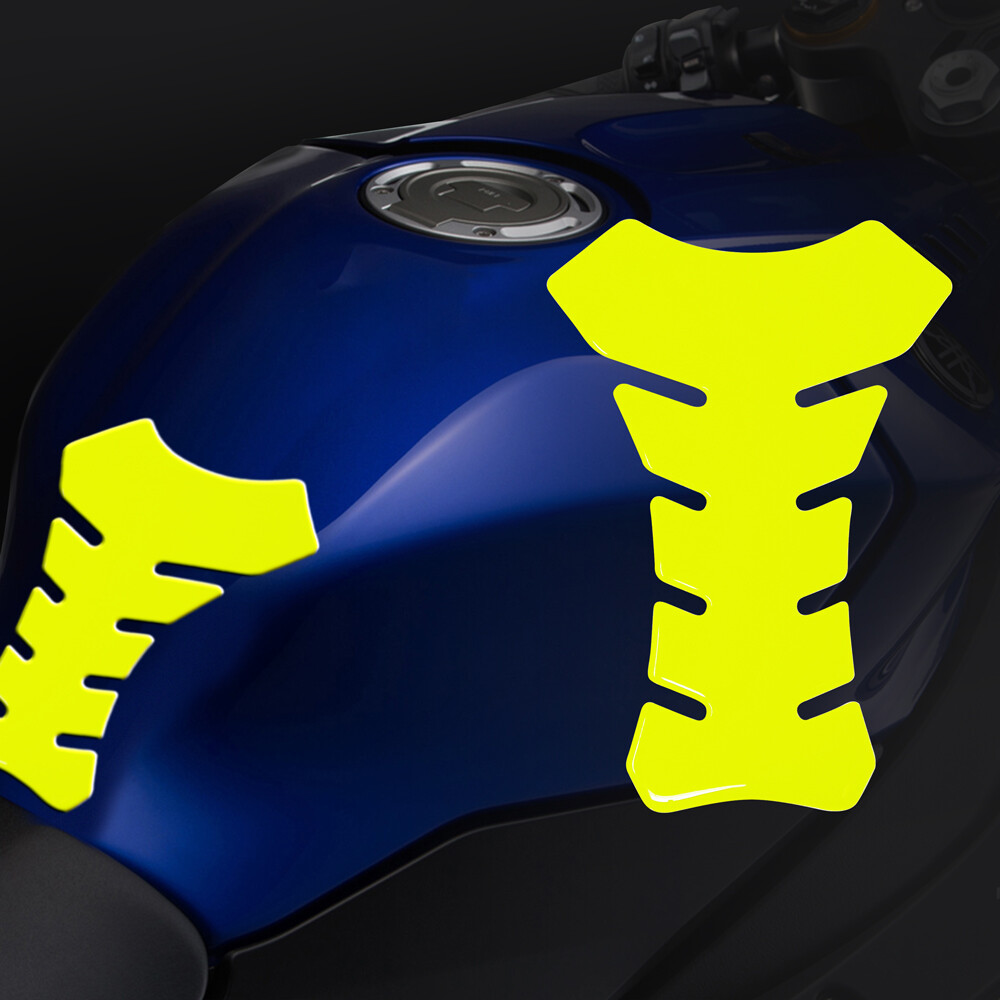 Tank Schutz Aufkleber 3D Tankpad Aufkleber Für Yamaha MT-10 - Fluo Gelb 19x13cm 3D Aufkleber Neongelb