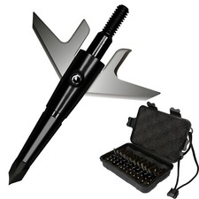 12Pcs Black Broadheads 100 Grain 1.75" Cut Compound Bow Crossbow Tips