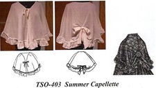 Civil War Style SUMMER CAPELETTE Short Cape Timeless Stitches PATTERN TS0-403